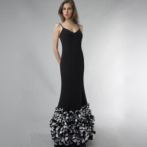 Basix Black Label Mermaid Gown with Ribbon Corsage Trim